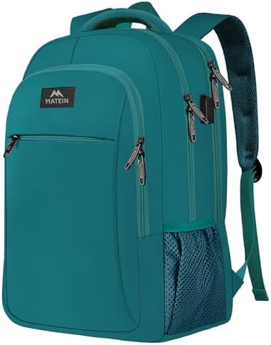 MATEIN Business Laptop Backpack  15 6 Inch Travel Laptop Bag Rucksack with USB Charging Port  Water Resistant Bag Daypack for Work College Computer Men Women Backpack  Black