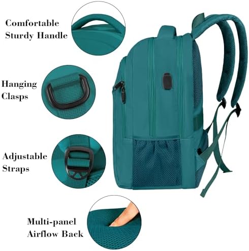 MATEIN Business Laptop Backpack  15 6 Inch Travel Laptop Bag Rucksack with USB Charging Port  Water Resistant Bag Daypack for Work College Computer Men Women Backpack  Black