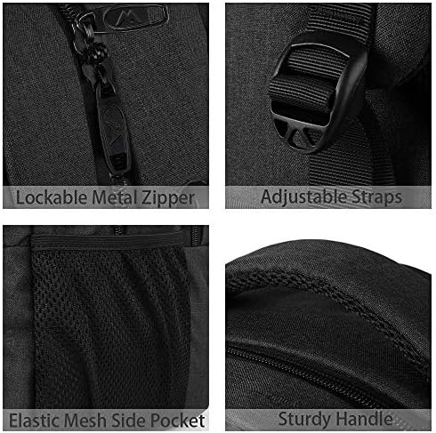 MATEIN Business Laptop Backpack  15 6 Inch Travel Laptop Bag Rucksack with USB Charging Port  Water Resistant Bag Daypack for Work College Computer Men Women Backpack  Black