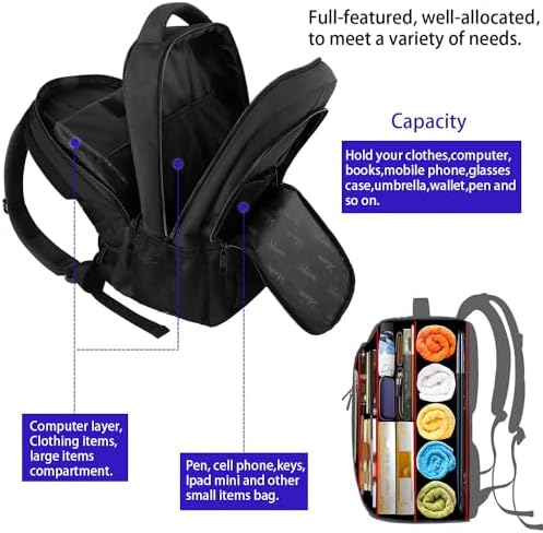MATEIN Business Laptop Backpack  15 6 Inch Travel Laptop Bag Rucksack with USB Charging Port  Water Resistant Bag Daypack for Work College Computer Men Women Backpack  Black