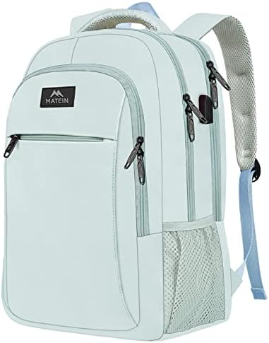 MATEIN Business Laptop Backpack  15 6 Inch Travel Laptop Bag Rucksack with USB Charging Port  Water Resistant Bag Daypack for Work College Computer Men Women Backpack  Black