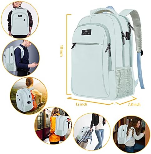 MATEIN Business Laptop Backpack  15 6 Inch Travel Laptop Bag Rucksack with USB Charging Port  Water Resistant Bag Daypack for Work College Computer Men Women Backpack  Black