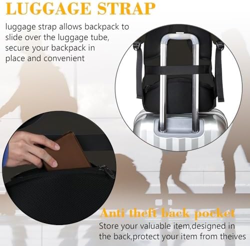 MATEIN Business Laptop Backpack  15 6 Inch Travel Laptop Bag Rucksack with USB Charging Port  Water Resistant Bag Daypack for Work College Computer Men Women Backpack  Black