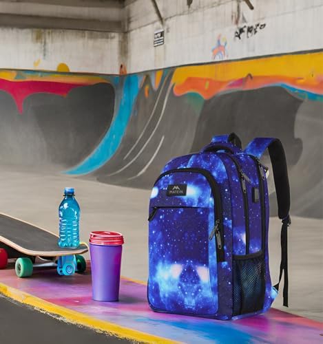 MATEIN Business Laptop Backpack  15 6 Inch Travel Laptop Bag Rucksack with USB Charging Port  Water Resistant Bag Daypack for Work College Computer Men Women Backpack  Black