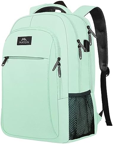 MATEIN Business Laptop Backpack  15 6 Inch Travel Laptop Bag Rucksack with USB Charging Port  Water Resistant Bag Daypack for Work College Computer Men Women Backpack  Black