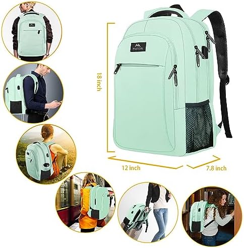 MATEIN Business Laptop Backpack  15 6 Inch Travel Laptop Bag Rucksack with USB Charging Port  Water Resistant Bag Daypack for Work College Computer Men Women Backpack  Black