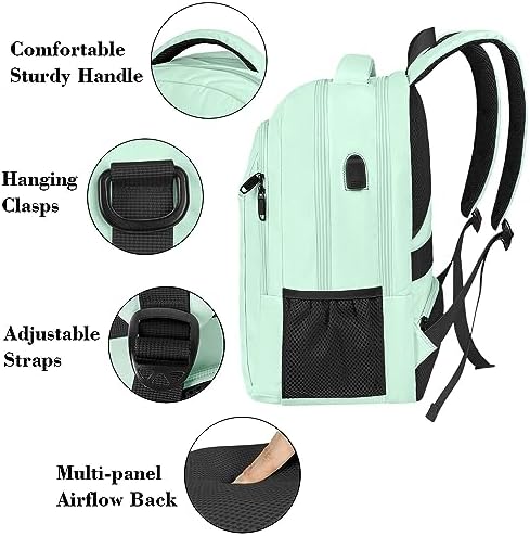 MATEIN Business Laptop Backpack  15 6 Inch Travel Laptop Bag Rucksack with USB Charging Port  Water Resistant Bag Daypack for Work College Computer Men Women Backpack  Black