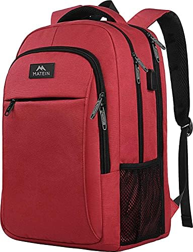MATEIN Business Laptop Backpack  15 6 Inch Travel Laptop Bag Rucksack with USB Charging Port  Water Resistant Bag Daypack for Work College Computer Men Women Backpack  Black