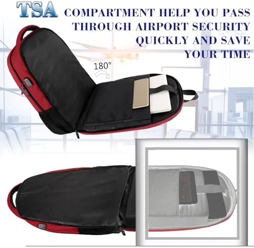 MATEIN Business Laptop Backpack  15 6 Inch Travel Laptop Bag Rucksack with USB Charging Port  Water Resistant Bag Daypack for Work College Computer Men Women Backpack  Black