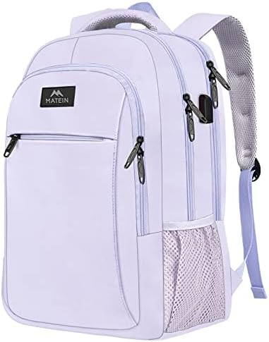 MATEIN Business Laptop Backpack  15 6 Inch Travel Laptop Bag Rucksack with USB Charging Port  Water Resistant Bag Daypack for Work College Computer Men Women Backpack  Black