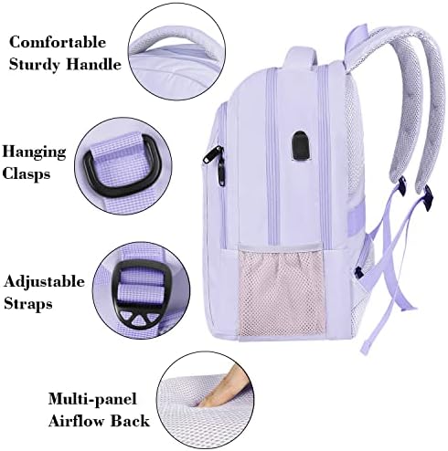 MATEIN Business Laptop Backpack  15 6 Inch Travel Laptop Bag Rucksack with USB Charging Port  Water Resistant Bag Daypack for Work College Computer Men Women Backpack  Black