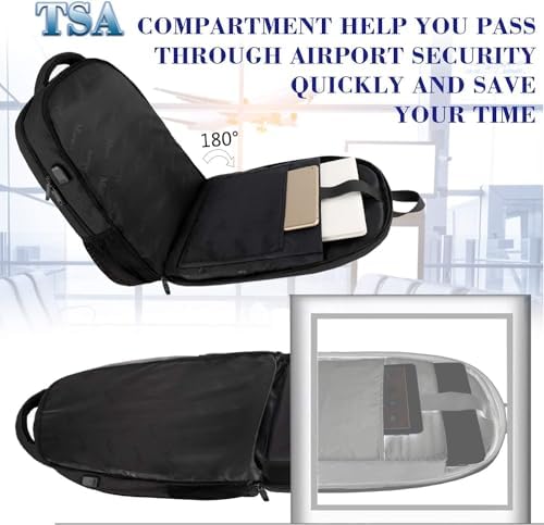 MATEIN Business Laptop Backpack  15 6 Inch Travel Laptop Bag Rucksack with USB Charging Port  Water Resistant Bag Daypack for Work College Computer Men Women Backpack  Black