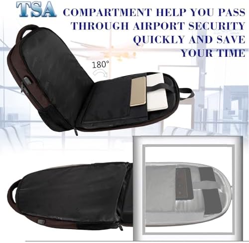 MATEIN Business Laptop Backpack  15 6 Inch Travel Laptop Bag Rucksack with USB Charging Port  Water Resistant Bag Daypack for Work College Computer Men Women Backpack  Black