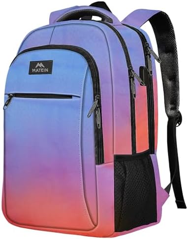 MATEIN Business Laptop Backpack  15 6 Inch Travel Laptop Bag Rucksack with USB Charging Port  Water Resistant Bag Daypack for Work College Computer Men Women Backpack  Black