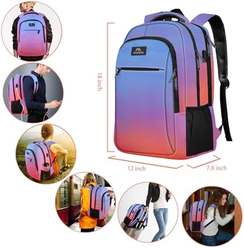 MATEIN Business Laptop Backpack  15 6 Inch Travel Laptop Bag Rucksack with USB Charging Port  Water Resistant Bag Daypack for Work College Computer Men Women Backpack  Black