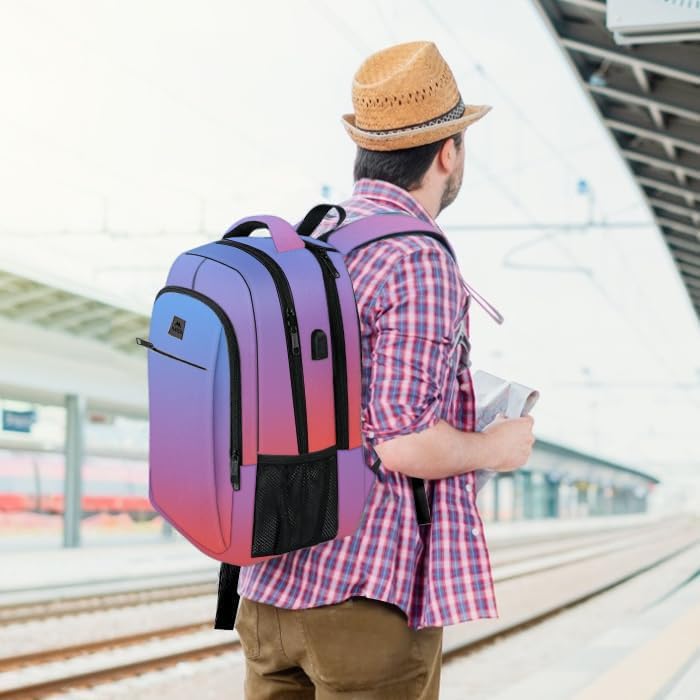 MATEIN Business Laptop Backpack  15 6 Inch Travel Laptop Bag Rucksack with USB Charging Port  Water Resistant Bag Daypack for Work College Computer Men Women Backpack  Black