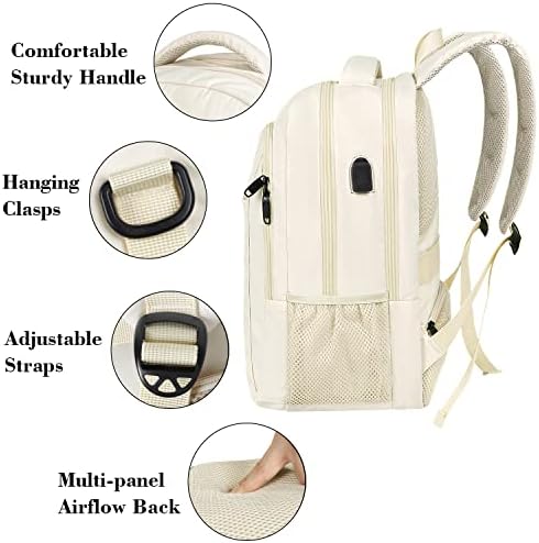 MATEIN Business Laptop Backpack  15 6 Inch Travel Laptop Bag Rucksack with USB Charging Port  Water Resistant Bag Daypack for Work College Computer Men Women Backpack  Black