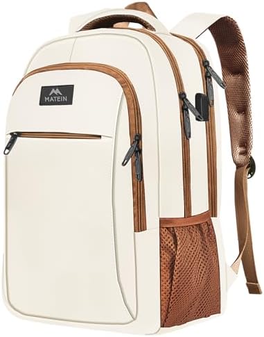 MATEIN Business Laptop Backpack  15 6 Inch Travel Laptop Bag Rucksack with USB Charging Port  Water Resistant Bag Daypack for Work College Computer Men Women Backpack  Black