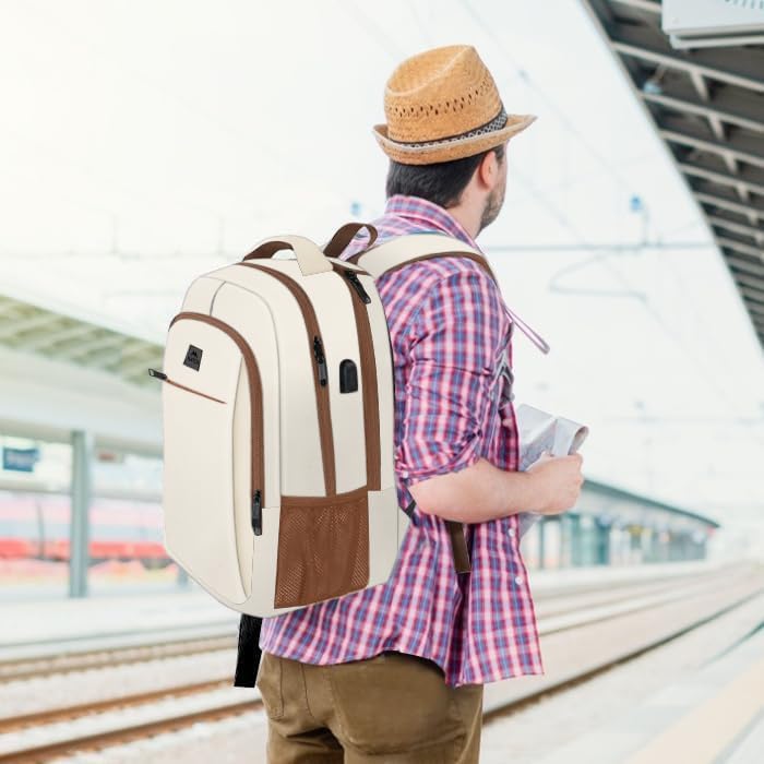 MATEIN Business Laptop Backpack  15 6 Inch Travel Laptop Bag Rucksack with USB Charging Port  Water Resistant Bag Daypack for Work College Computer Men Women Backpack  Black