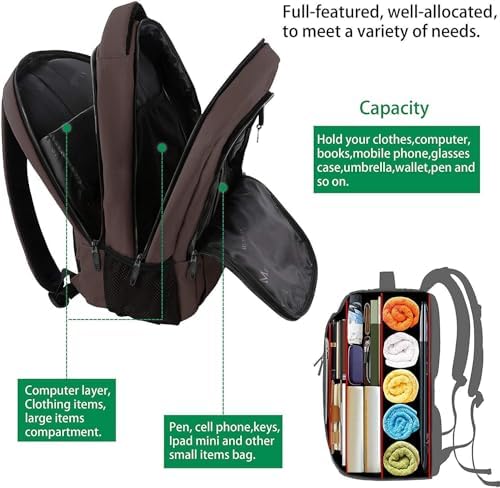 MATEIN Business Laptop Backpack  15 6 Inch Travel Laptop Bag Rucksack with USB Charging Port  Water Resistant Bag Daypack for Work College Computer Men Women Backpack  Black