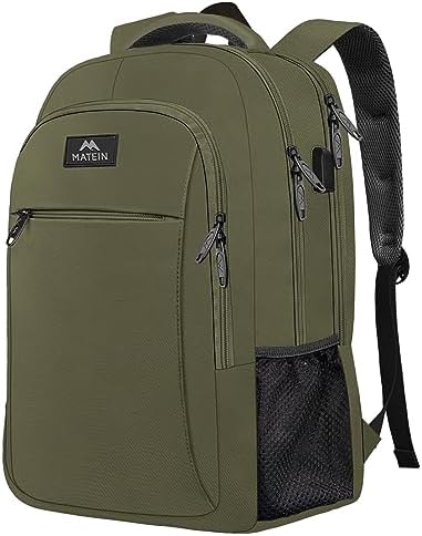 MATEIN Business Laptop Backpack  15 6 Inch Travel Laptop Bag Rucksack with USB Charging Port  Water Resistant Bag Daypack for Work College Computer Men Women Backpack  Black