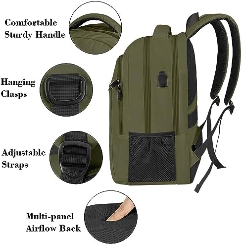 MATEIN Business Laptop Backpack  15 6 Inch Travel Laptop Bag Rucksack with USB Charging Port  Water Resistant Bag Daypack for Work College Computer Men Women Backpack  Black