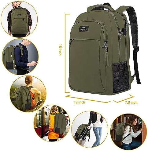 MATEIN Business Laptop Backpack  15 6 Inch Travel Laptop Bag Rucksack with USB Charging Port  Water Resistant Bag Daypack for Work College Computer Men Women Backpack  Black