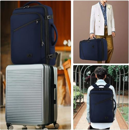 MATEIN Extra Large Mens Travel Backpack Carry on  Expandable Traveling Backpack for Men Airline Approved  Water Resistant Business Casual Daypack  Traveler Gift  Blue