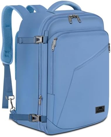 MATEIN Extra Large Mens Travel Backpack Carry on  Expandable Traveling Backpack for Men Airline Approved  Water Resistant Business Casual Daypack  Traveler Gift  Blue