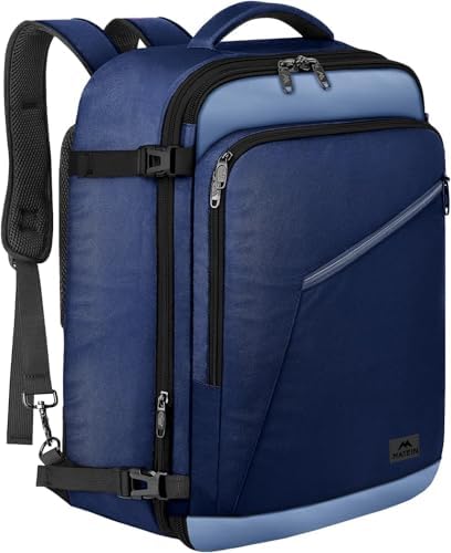 MATEIN Extra Large Mens Travel Backpack Carry on  Expandable Traveling Backpack for Men Airline Approved  Water Resistant Business Casual Daypack  Traveler Gift  Blue