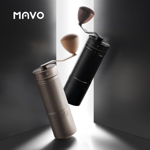 MAVO Manual Coffee Grinder  Phantox Pro Burr Coffee Grinder  Professional 45mm Stainless Steel Grinding Core  Capacity 30g  120 Clicks Adjustment  Hand Coffee Grinder for Espresso  Pour Over  Silver