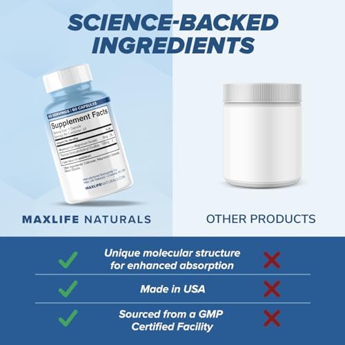 MAXLIFE NATURALS TTFD Thiamine B1 Supplement 180 Capsules Made in USA  Thiamine TTFD Vitamin B1 MAX  High Potency Supplement for Energy & Focus  Supports Healthy Nerve Function & Overall Wellness