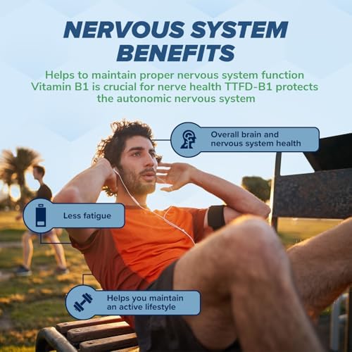 MAXLIFE NATURALS TTFD Thiamine B1 Supplement 180 Capsules Made in USA  Thiamine TTFD Vitamin B1 MAX  High Potency Supplement for Energy & Focus  Supports Healthy Nerve Function & Overall Wellness