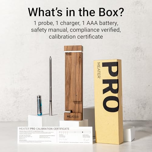 MEATER Pro  Smart Bluetooth Wireless Meat Thermometer Digital   1000 F Heat Resistance   Long Range   Certified Accuracy   BBQ  Oven  Grill  Smoker  Air Fryer  Deep Fryer