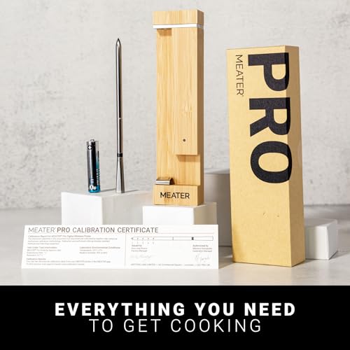 MEATER Pro  Smart Bluetooth Wireless Meat Thermometer Digital   1000 F Heat Resistance   Long Range   Certified Accuracy   BBQ  Oven  Grill  Smoker  Air Fryer  Deep Fryer