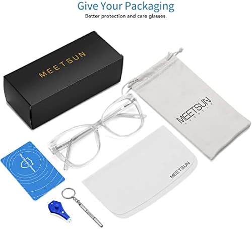 MEETSUN Blue Light Blocking Glasses for Women Anti Eyestrain Filter Blue Ray Oversized Computer Game Glasse