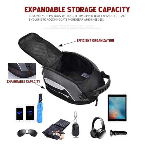 MENAT Motorcycle Tank Bag with Anti Theft Quick Lock Base  5 8L Expandable Storage  Phone Pocket  Rain Cover   For Most SUZUKI Bike  FS  GIXXER SF250 /250 155/150