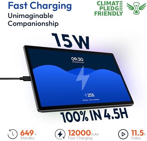 MESWAO 15 6 Inch Android 14 Tablet  2025 Large Tablet with1080 IPS HD Display Big Screen  8 Core  6GB 128GB  Support 1TB TF Card  12000mAh Long Lasting Battery for Movie/Work Space Gray