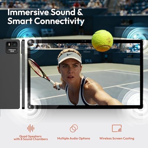 MESWAO 15 6 Inch Android 14 Tablet  2025 Large Tablet with1080 IPS HD Display Big Screen  8 Core  6GB 128GB  Support 1TB TF Card  12000mAh Long Lasting Battery for Movie/Work Space Gray