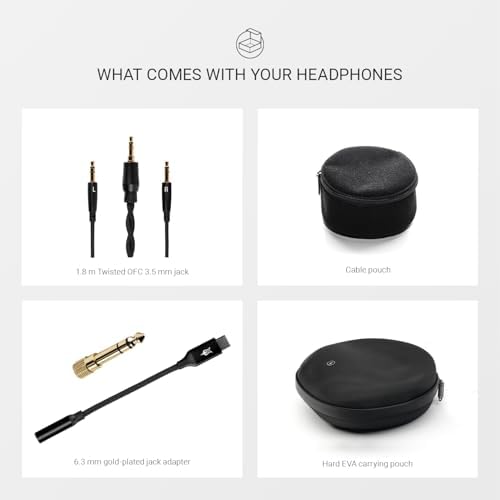 MEZE Audio 105 Silva   Wired Over The Ear Lightweight Audiophile Open Back Headphones   50mm Dynamic Drivers   Low Impedance 42 Ohms   Cables and Carrying Pouch Included