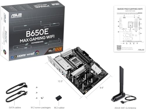 MICRO CENTER AMD Ryzen 5 9600X CPU Processor Bundle with ASUS B650E MAX Gaming WiFi AM5 ATX Motherboard  DDR5  PCIe 5 0  3X M 2  Wi Fi 6E 