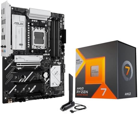 MICRO CENTER AMD Ryzen 7 7800X3D CPU Processor Bundle with ASUS B650E MAX Gaming WiFi AM5 ATX Motherboard  DDR5  PCIe 5 0  3X M 2  Wi Fi 6E