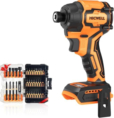 MICWELL Cordless Impact Driver  Tool Only  Compatible with Dewalt 20V Max Battery  Up to 2300 In lbs Brushless 1/4 Impact Driver  4 Speed Lightweight with Tool Bag  LED Light