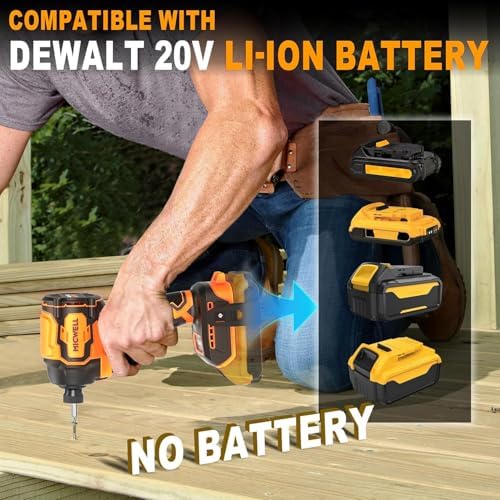 MICWELL Cordless Impact Driver  Tool Only  Compatible with Dewalt 20V Max Battery  Up to 2300 In lbs Brushless 1/4 Impact Driver  4 Speed Lightweight with Tool Bag  LED Light