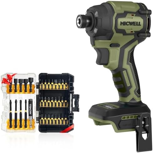 MICWELL Cordless Impact Driver  Tool Only  Compatible with Dewalt 20V Max Battery  Up to 2300 In lbs Brushless 1/4 Impact Driver  4 Speed Lightweight with Tool Bag  LED Light