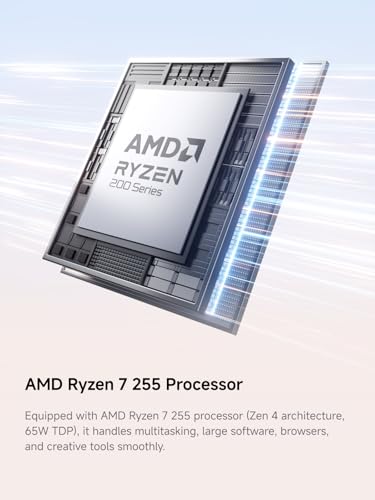 MINISFORUM AI X1 255 Mini PC AMD Ryzen 7 255  8C/16T  up to 4 9 GHz   32 GB DDR5 RAM 1 TB M 2 SSD HDMI/DP/USB4  4K 120 Hz   Dual Speaker/DMIC USB A X 3  2 5G LAN  Wi Fi 7/BT5 4