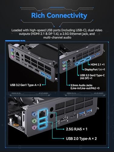 MINISFORUM BD895i SE Mini PC Motherboard AMD Ryzen 9 8945HX 16C/32T  up to 5 4GHz  Barebone Gaming PC  HDMI DP USB C Output  2X DDR5 SODIMM Slot  2X PCIe4 0 SSD Slot  2 5G RJ45  Radeon 610M Graphics