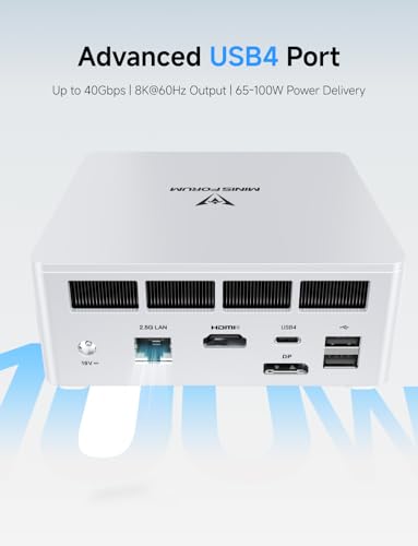 MINISFORUM DeskMini UM870 Slim Mini PC AMD Ryzen 7 8745H Barebone Version Small PC  HDMI/DP/USB4 Outputs  2 5G LAN  WiFi 6E  BT5  4xUSB Port AMD Radeon 780M Graphics Small Form Factor