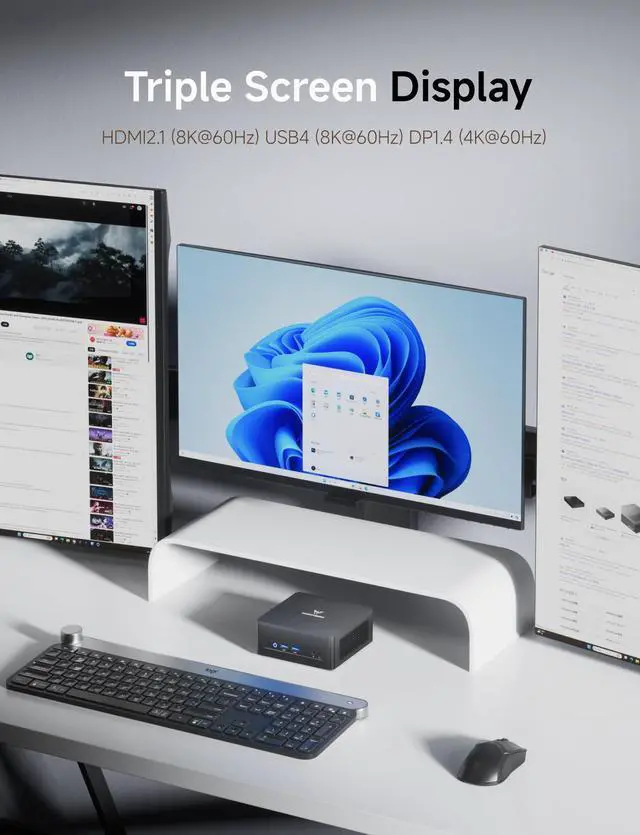 MINISFORUM DeskMini UM690L Slim Mini PC AMD Ryzen 9 6900HX Small PC  32GB LPDDR5 RAM 1TB PCIe4 0 SSD  HDMI/DP/USB4 Outputs  2 5G LAN  WiFi 6E  4xUSB Port AMD Radeon 680M Graphics Small Form Factor
