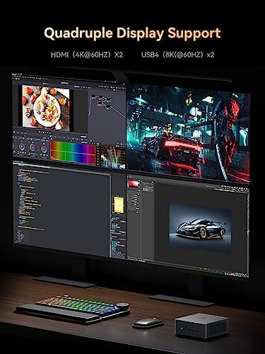 MINISFORUM DeskMini UM870 Slim Mini PC AMD Ryzen 7 8745H Barebone Version Small PC  HDMI/DP/USB4 Outputs  2 5G LAN  WiFi 6E  BT5  4xUSB Port AMD Radeon 780M Graphics Small Form Factor